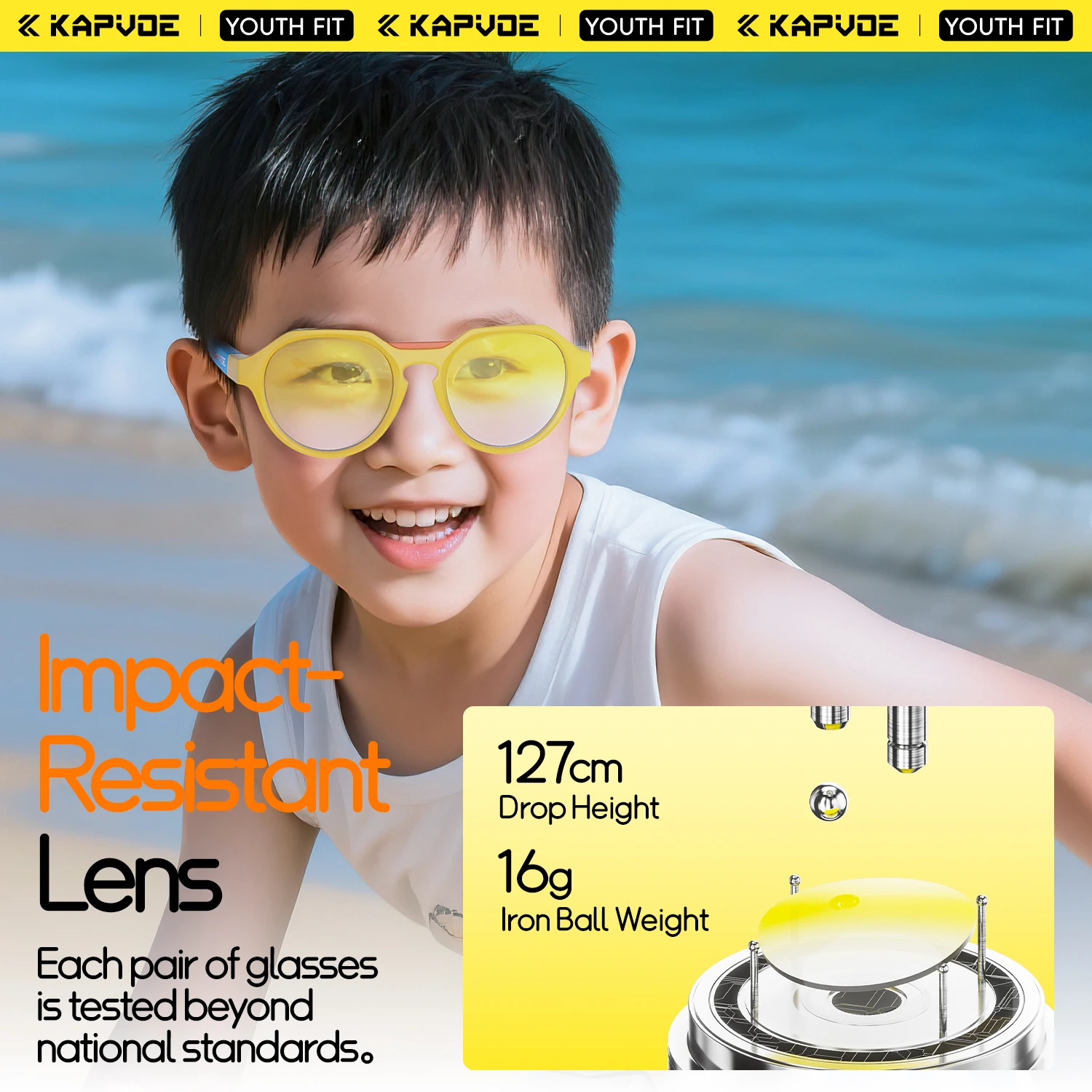 Kapvoe Kids Cycling Glasses Sports Aged 8-15 Baseball Running Children UV400 Sports Sunglasses Riding Bicycle Glasses Bike