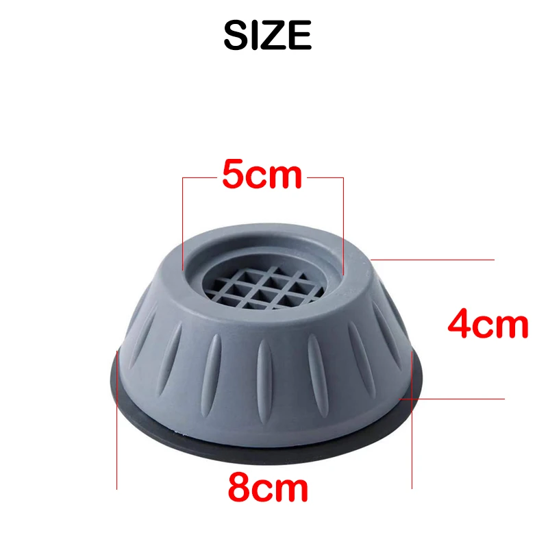 Rubber Pads 4pcs Anti Vibration Feet Slipstop Silent Dampers Stand Universal Washing Machine Refrigerator Furniture