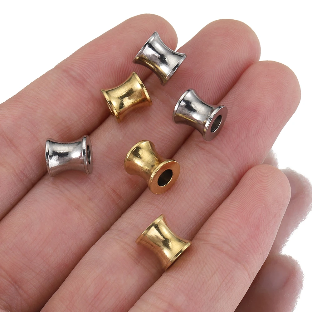 20 stücke 10 stücke 8,5 x8mm Edelstahl Lose Spacer Perlen Barrel Trommel Charms Anhänger für Halskette Armband Schmuck Machen DIY – Detail 3