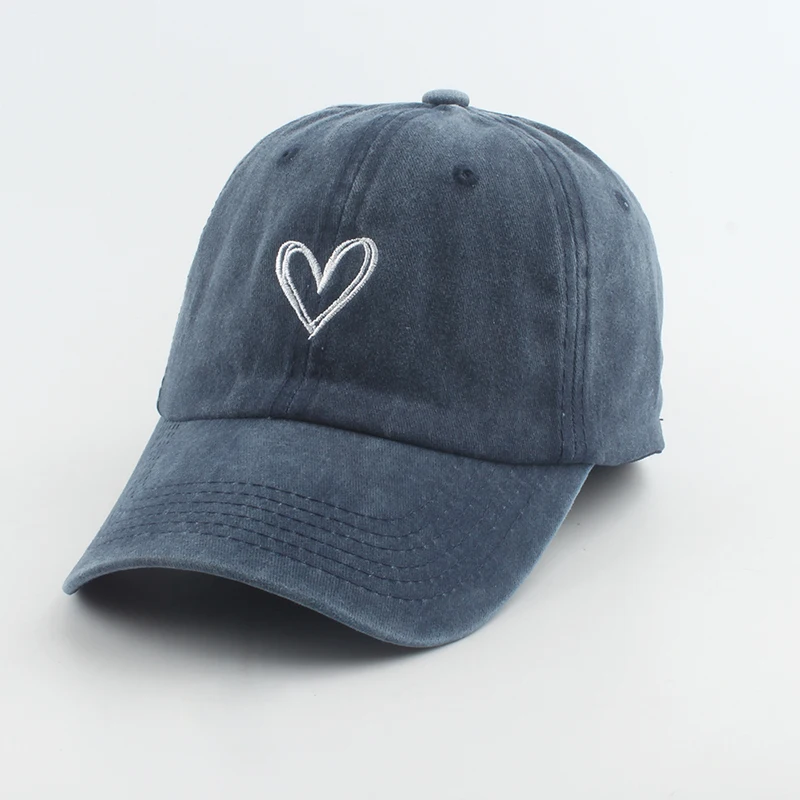 Outdoor Sport Baseball Caps For Men Women Love Heart Embroidery Snapback Cap Washed Cotton Dad Hat Golf Hiking cap baseball hat sports caps