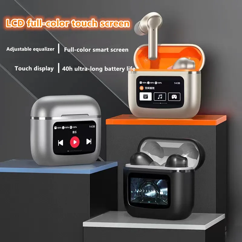 

T68Pro Color Screen Display True Wireless Bluetooth Earphones ANC Active Noise Reduction Long Range Headphones Suitable for JBL