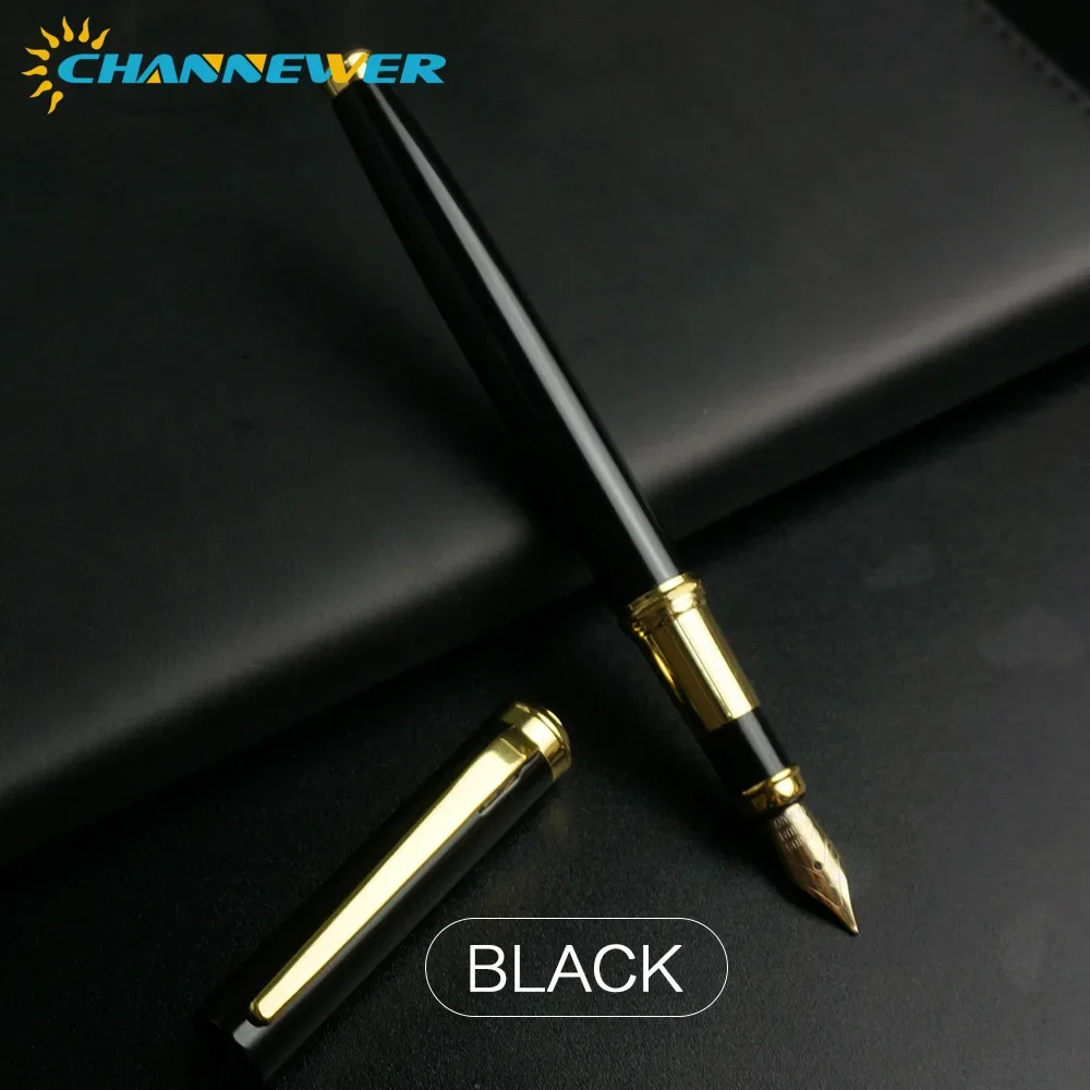 STONEGO Füllfederhalter mit 0,38 mm ultrafeiner Spitze, schwarzer metallischer Kalligraphie-Geschenkstift mit Tintennachfüllkonverter, Executive-Stift – Detail 13