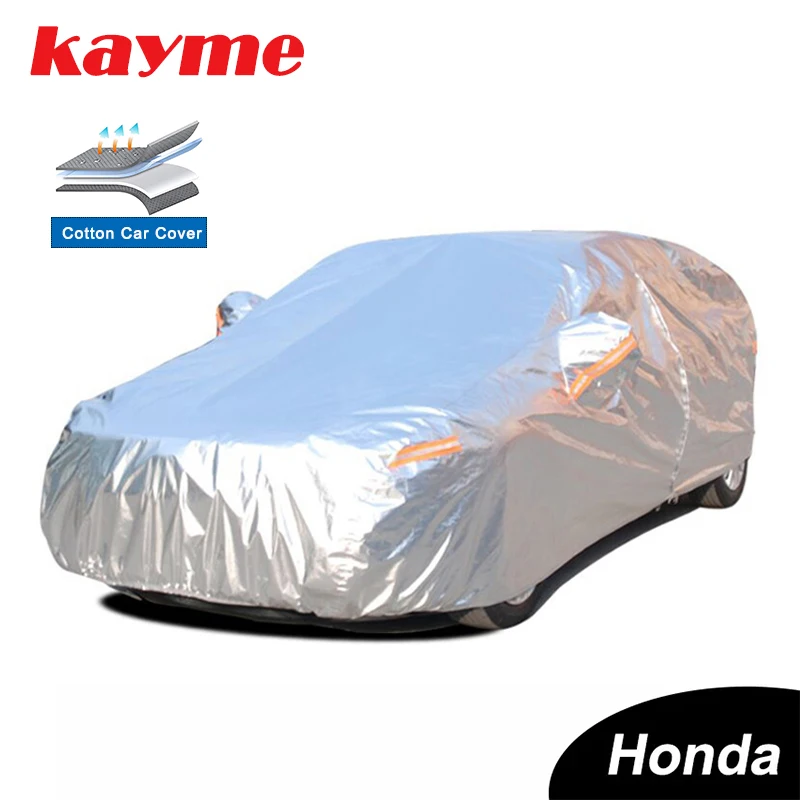 Kayme Waterproof Aluminium Cotton Car Covers Super Sun Snow Rain Protection Cover Full Protective Suitable For Honda Accord CRV