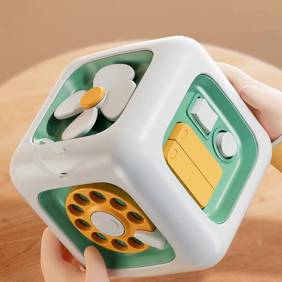  6 in 1 Montessori Educational Toys Sensory Busy Board Baby Practice Skills Drawer Cube Fidget Educational Toys for Girl Boy 
