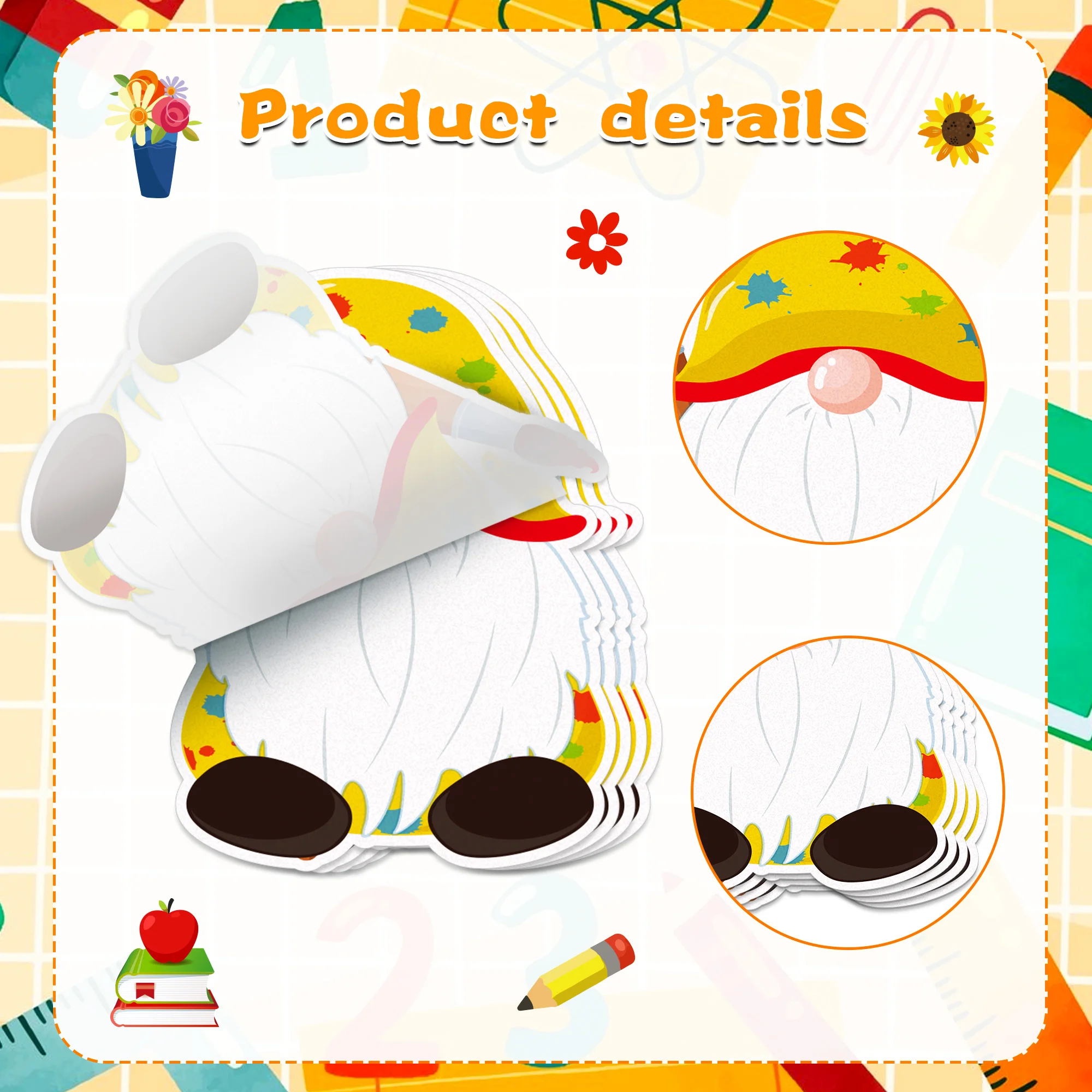 Back to School Theme Self-Adhesive Sticky Notes Notepad Writing Memo Pads for Back to School Party Supplies 5