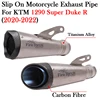 For KTM 1290 Super Duke R 2020 2021 2022 Motorcycle Exhaust Mid Link Pipe Modify Titanium Alloy Carbon Fiber Muffler Escape Moto