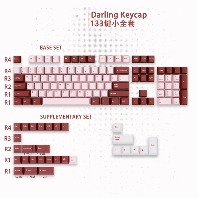 

PBT Keycaps 133 Key OEM Profile DYE SUB Personalized Japanese Darling Keycap For Cherry MX Switch Mechanical Keyboards