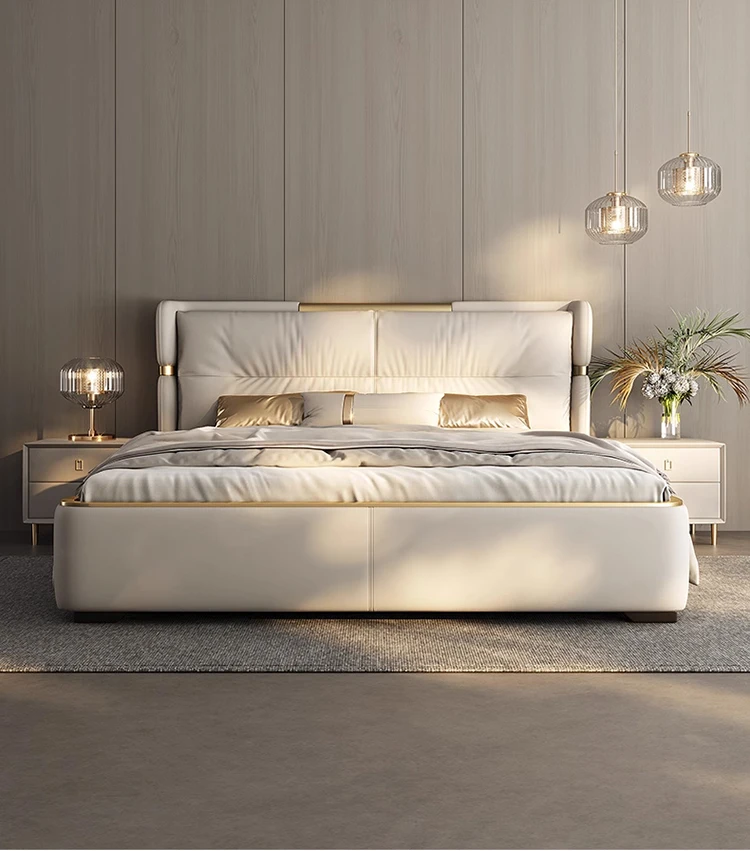 Description Picture 5 of itemLuxury Bedroom Marriage Bed Storage Organiser King Size Wood Bed Modern Multifunctional Camas De Casal De Luxo Home Furniture