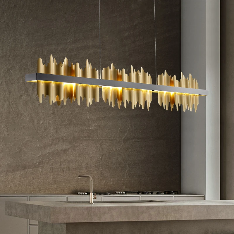 

Modern And Personalized Rectangular Chandelier In The Living Room Luxurious Home Decoration LED Lighting In The Restaurant