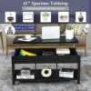 Wood Lift Top Modern Coffee Table w/Hidden Compartment and Open Storage Shelf for Living Room Office Reception Room (Black) 6