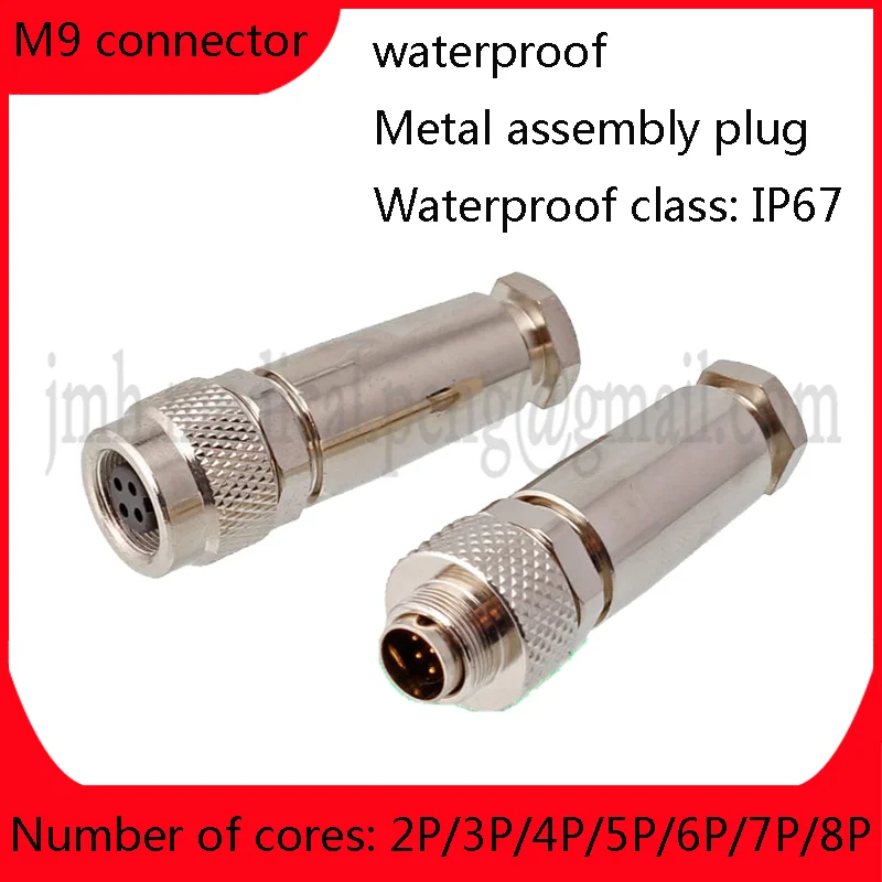 

M9 металлический разъем в сборе Plug2 3 4 5 6 7 8-Core Штекерная головка женский маленький водонепроницаемый Штекерный разъем прямой стандарт