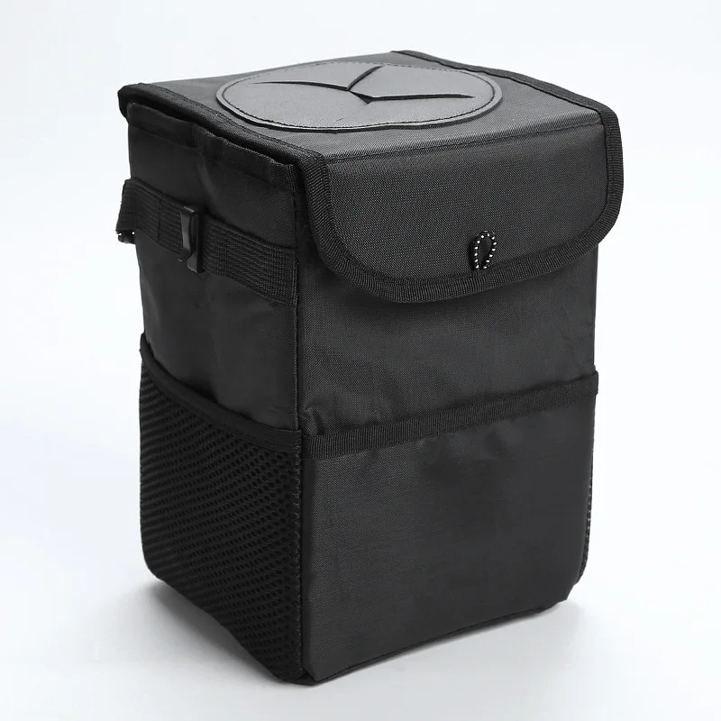 1pc ZukMi Car Trash Can with Cover and Storage Pocket