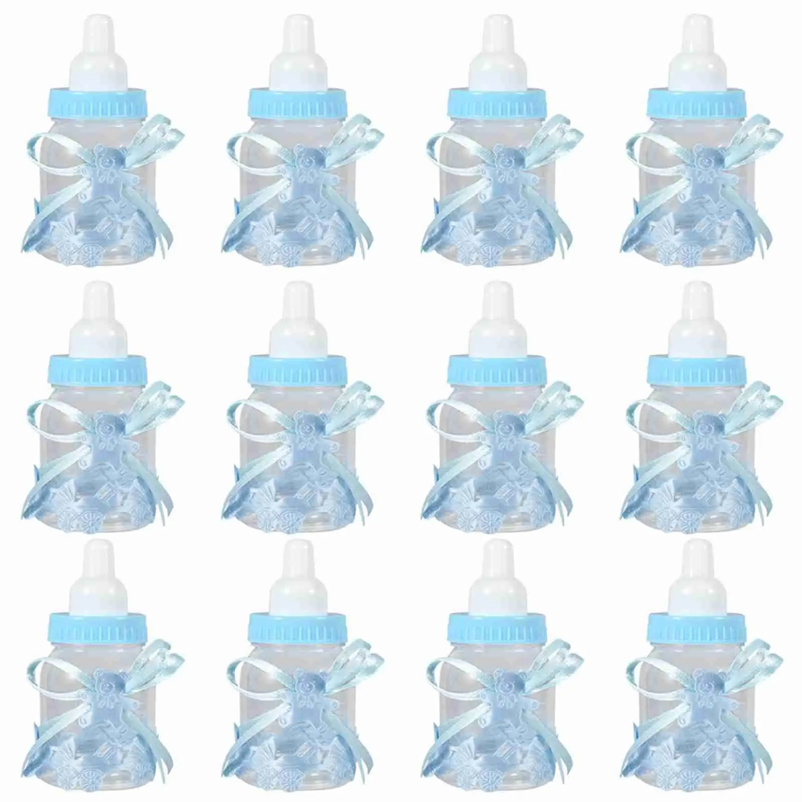 12pcs Clear Plastic Candy Chocolate Boxes - for wedding Party Birthday Baby Shower Favors, Feeding Bottles & Gifts