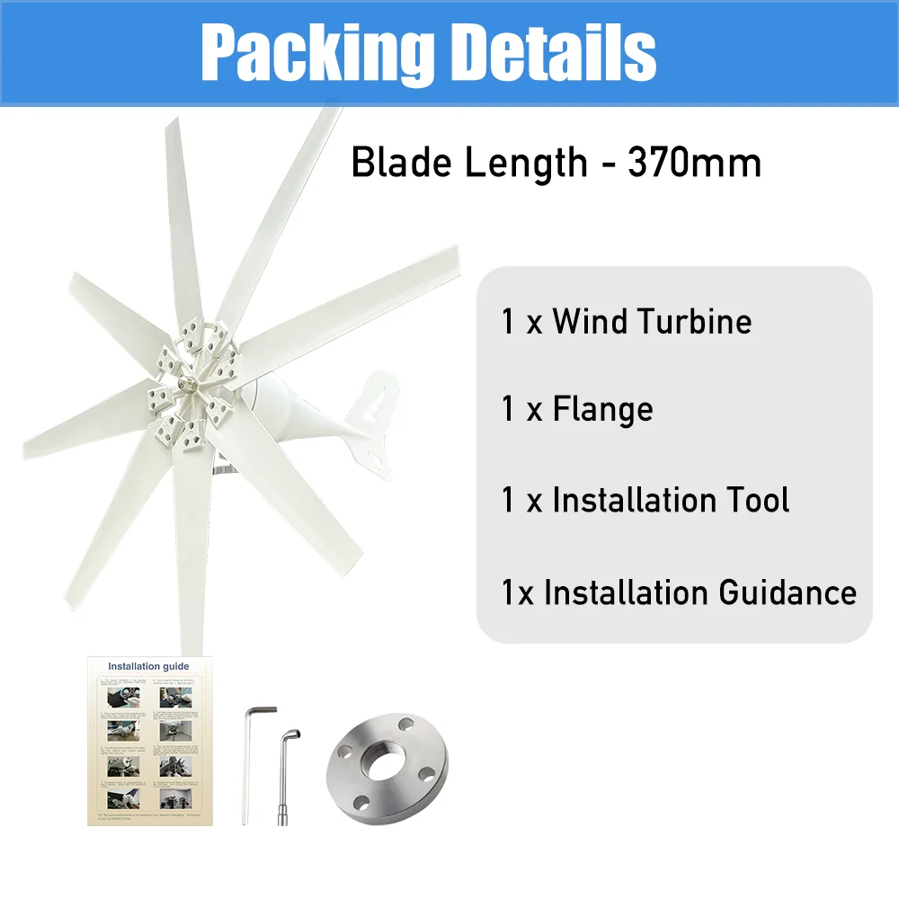 Solar Wind Generator 2000W High Efficiency Wind Turbine Generator 12V 24V 48V Horizontal Axis Windmill Free Energy Power Factory For Home Use 220V