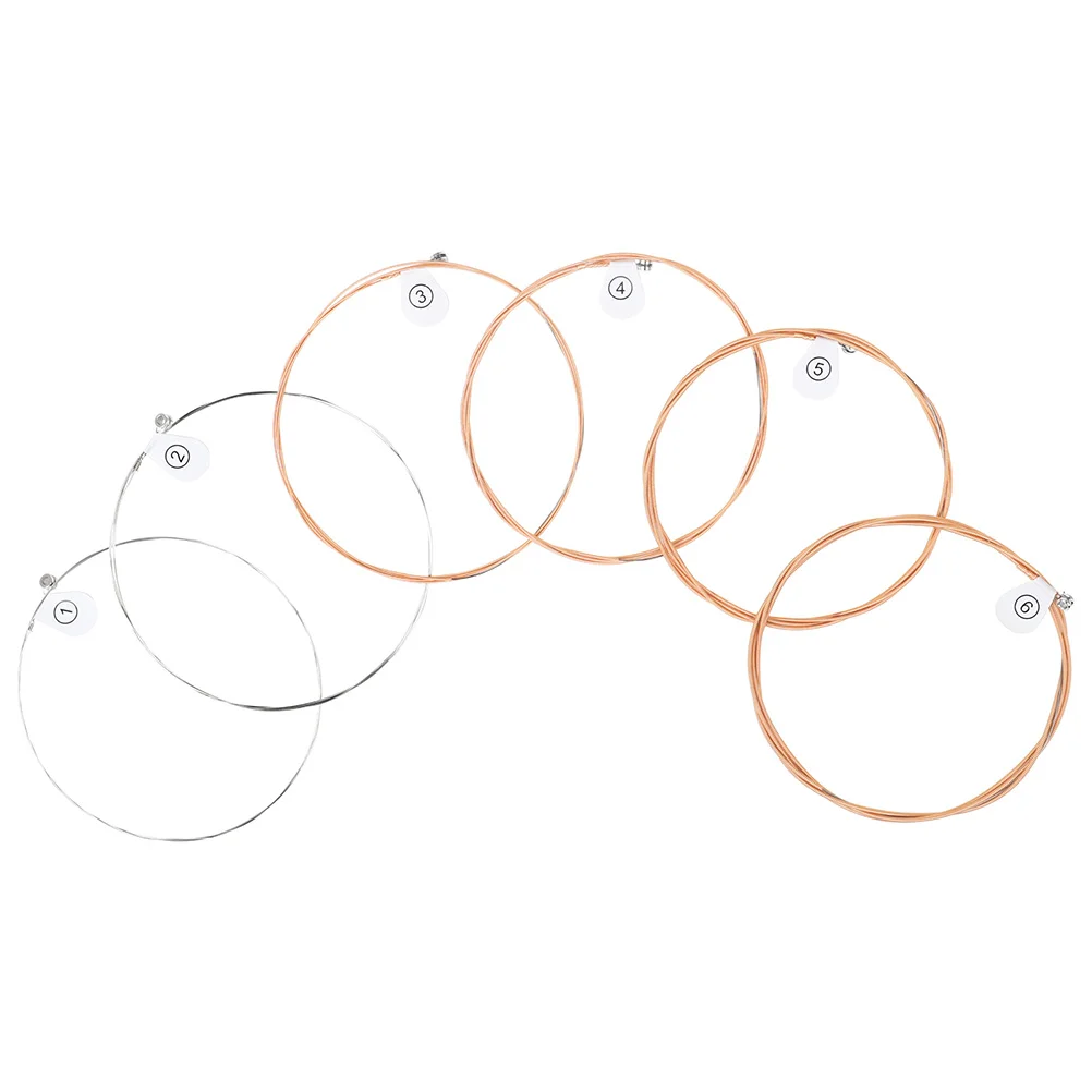 

6pcs Acoustic Guitar Replacement Strings Folk Guitar Strings Instrument Strings