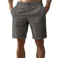2025Men's Solid Color Casual Short Pants Linen Beach Breathable Comfortable Straight Short Trousers Hawaiian Holiday Men'S Pants - Image 4