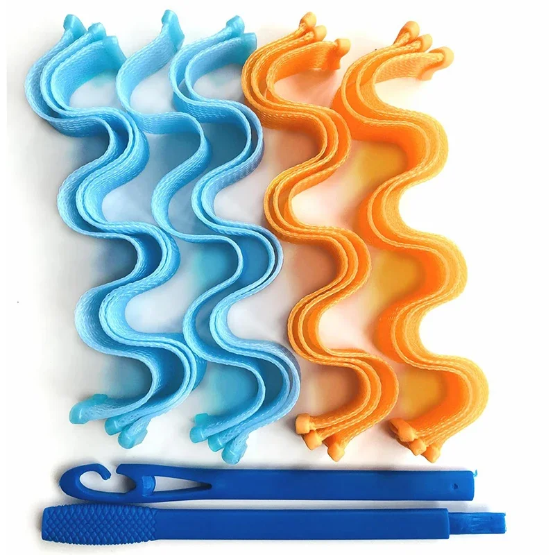 Heatless Curling Rod Headband No Heat Silk Curls Ribbon Hair Rollers Sleeping Soft Headband 12pcs Hair Curlers Styling Tool