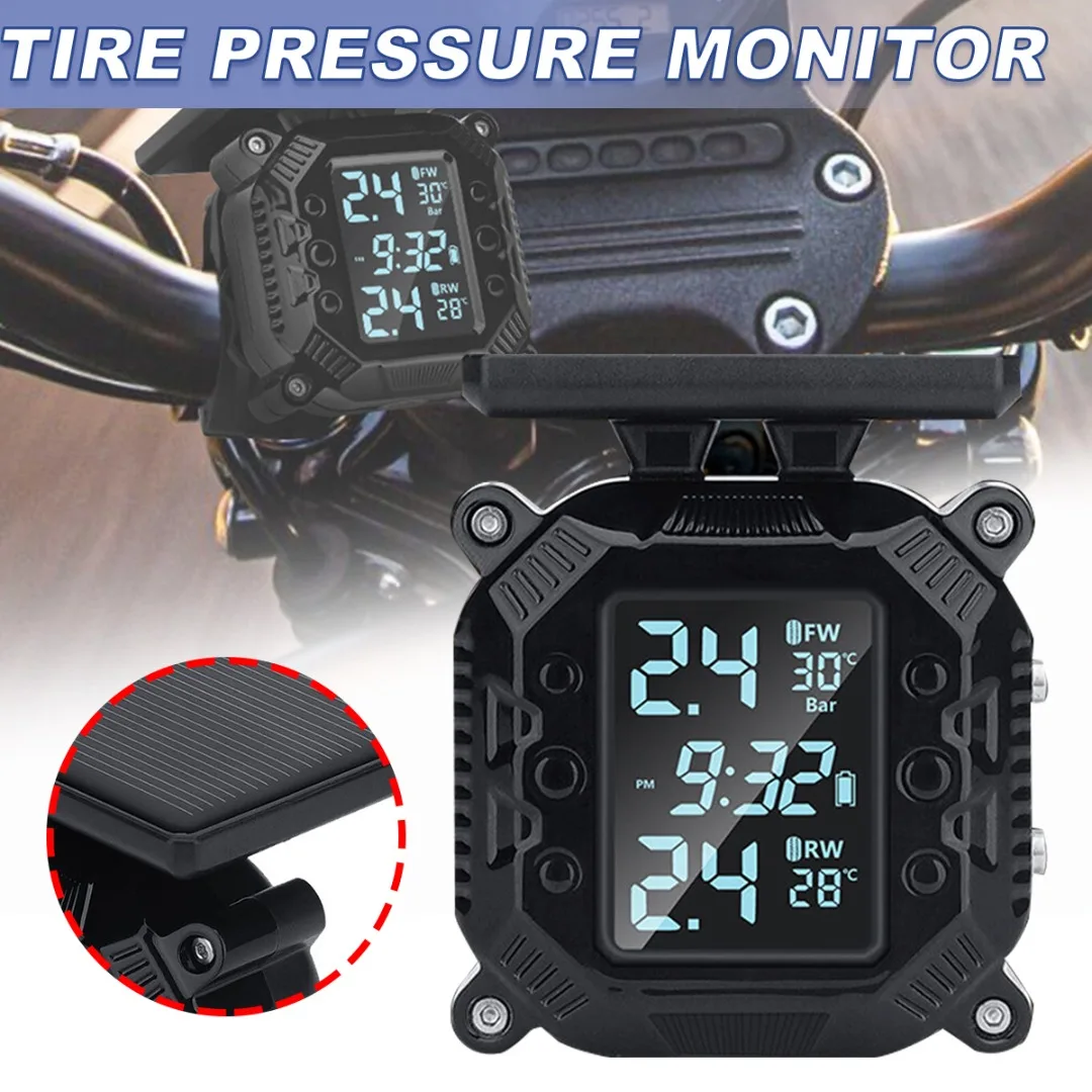

USB Charging Solar Motorcycle Car Tire Sensors Pressure Wireless Auto Tire Sensors External Monitor System