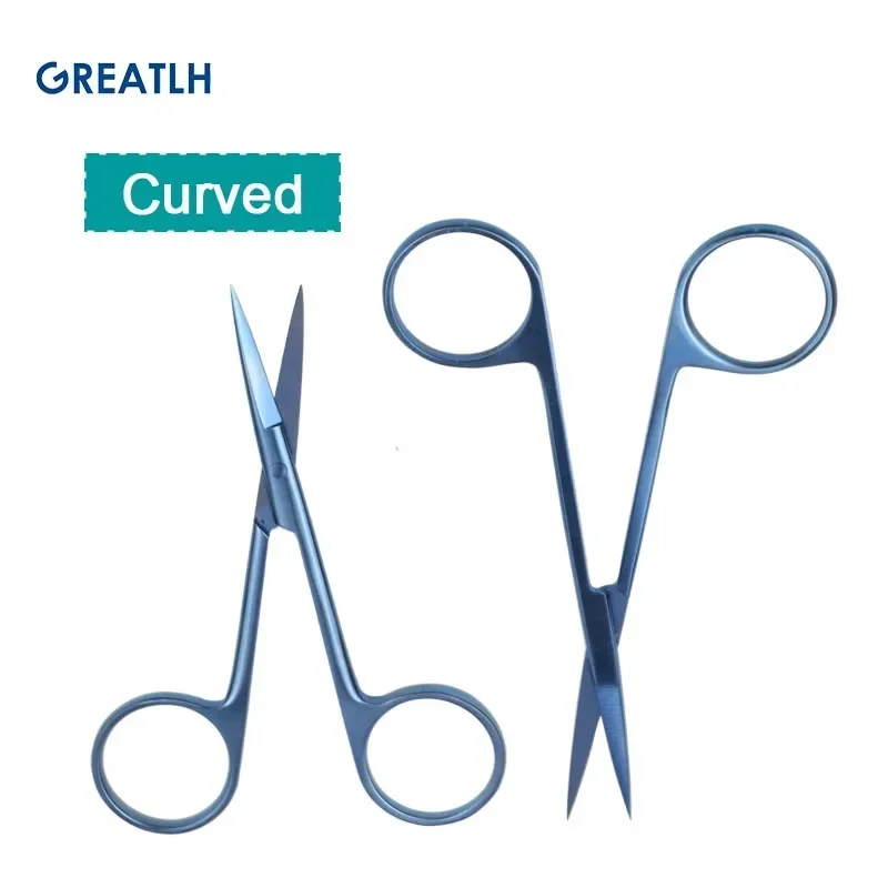 Ophthalmic Scissors Suture Scissors Titanium Alloy Straight Curved 9.5cm 11.5cm veterinary surgical instruments ophthalmic microsurgical scissors ophthalmic surgical instruments