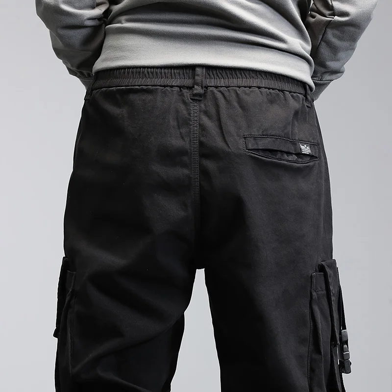 Single Road Mens Cargo Pants Men 2022 Baggy Hip Hop Ribbon Fashion Techwear Joggers Male Trousers Streetwear Casual Pants Men black khaki pants