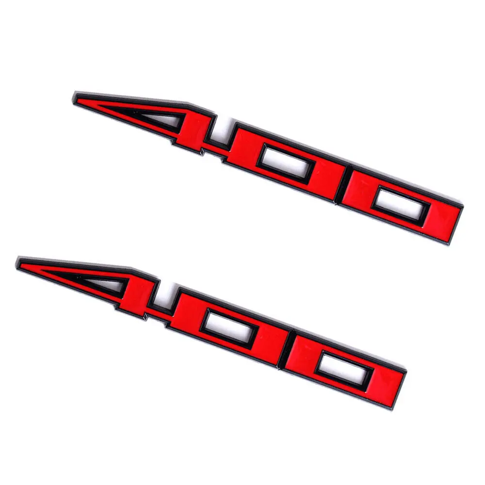 

2pcs Black Red 400 Logo Car Side Door Fender Metal Trim Badge Emblem Universal