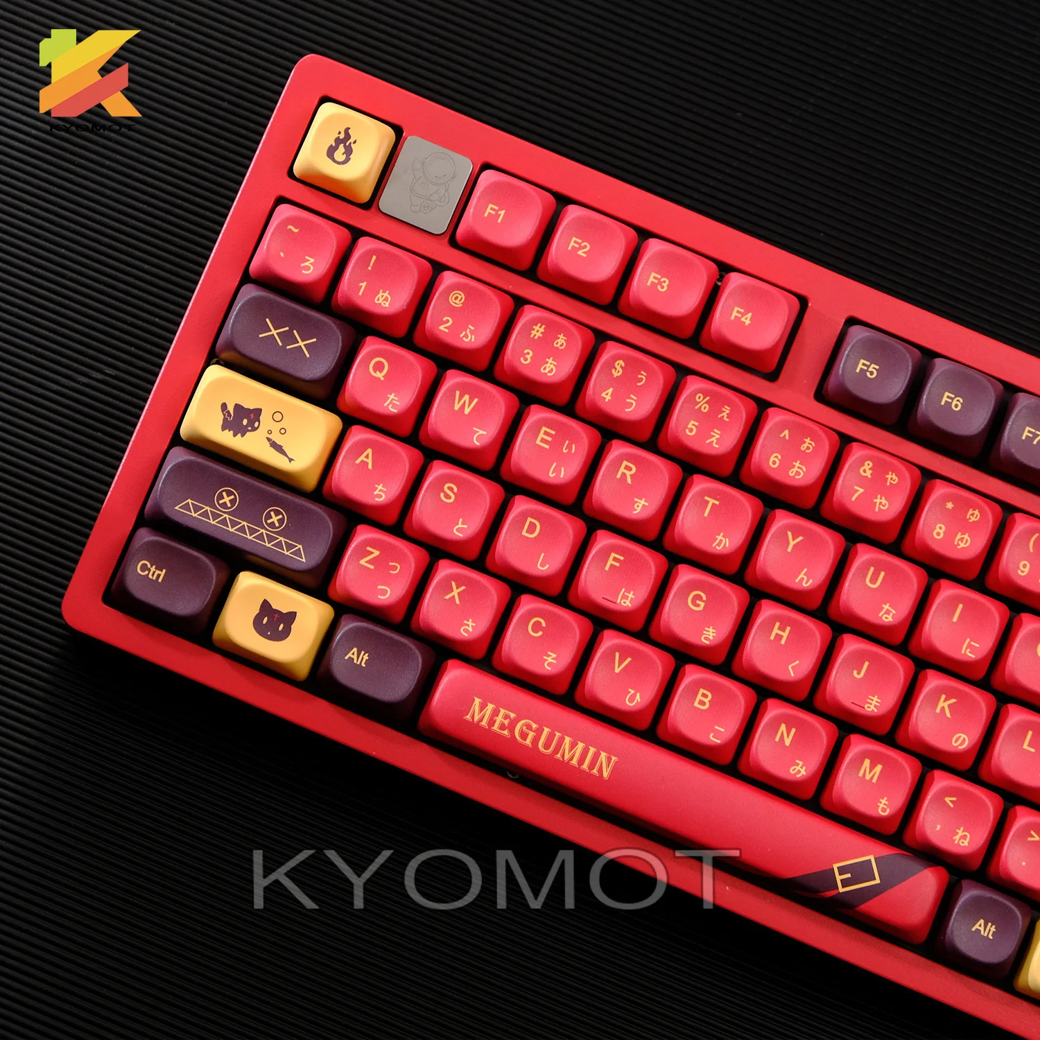 KTOMOT 125키 코노사바 메구민 키캡 XOA 프로파일 염료 서브 PBT 애니메이션 키캡 (체리 MX 스위치 DIY GMK 기계식 키보드용)