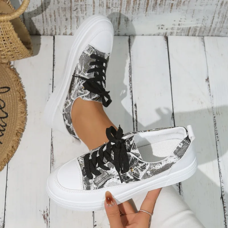 

Кеды женские с принтом, повседневные низкие кроссовки, на шнуровке, удобная обувь для прогулок, дизайнерские, весна 2024