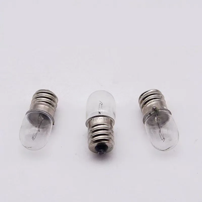 6.3V 12V 24V 30V 36V 2W 3W 5W 0.15A Screw Instrument Signal Indicating Small Bulb Button E10 Switch Light Lamp 10pcs led bulb holder