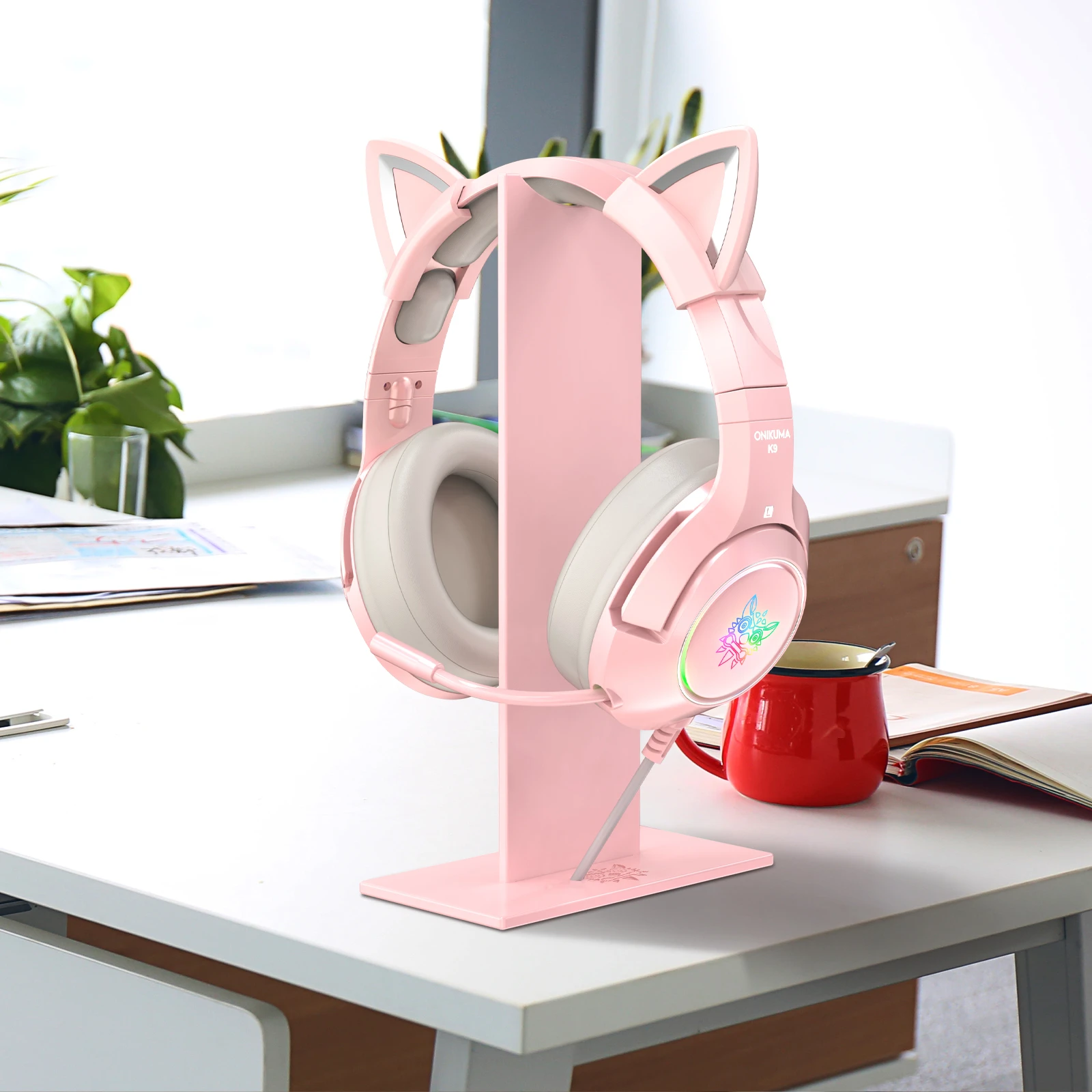 BNKITOVA Hot Selling Over ear Headphone Stand Cute Pink Detachable