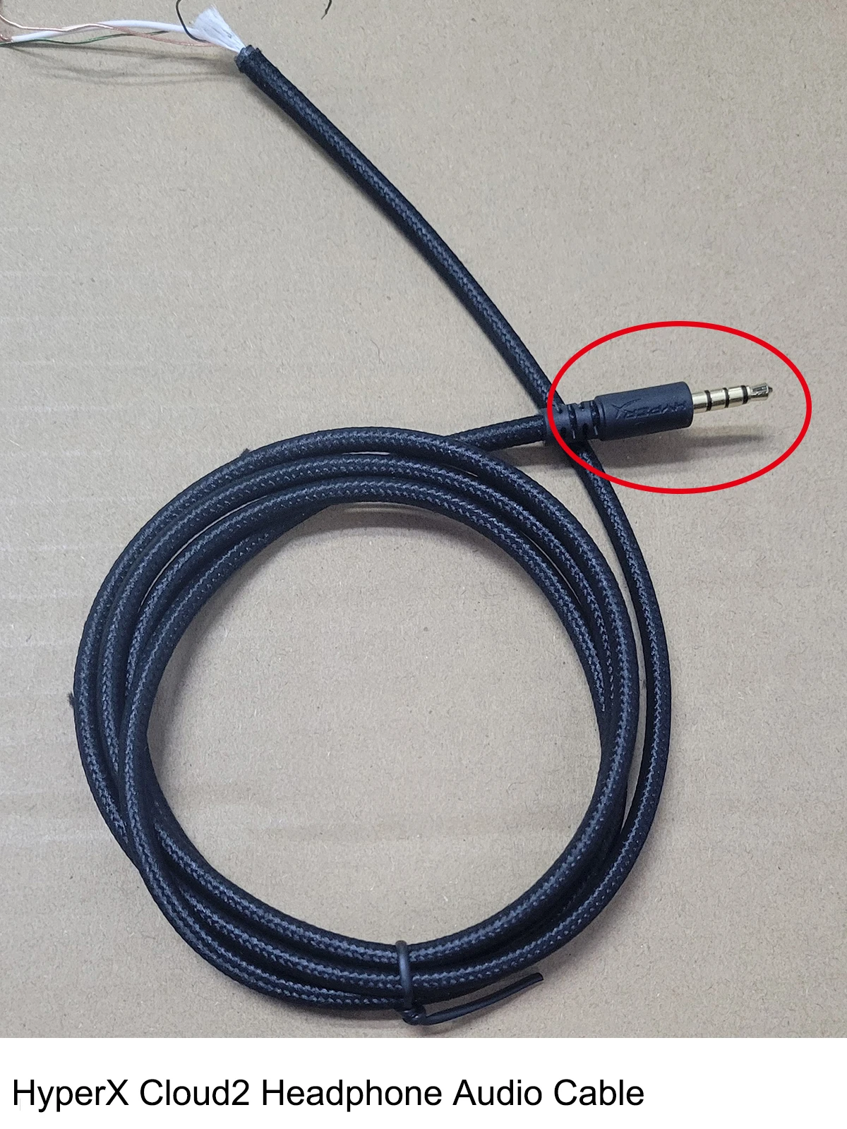 Replacement Audio Cable for HyperX Cloud2 Wired Gaming Headset,3.5mm, Male Plug-Jack, Aux Cable