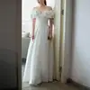 Elegant Boat Neck Satin Wedding Dresses New Simple A Line Bridal Dress Classic Long Robe De Marie Plus Size Customized 2