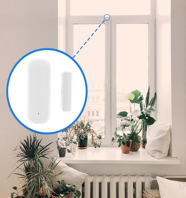 Zigbee3.0 Tuya Window Door Sensor Smart Home Security Protection Alarm System Door Open/Closed Detectors Work with Alexa Google 4