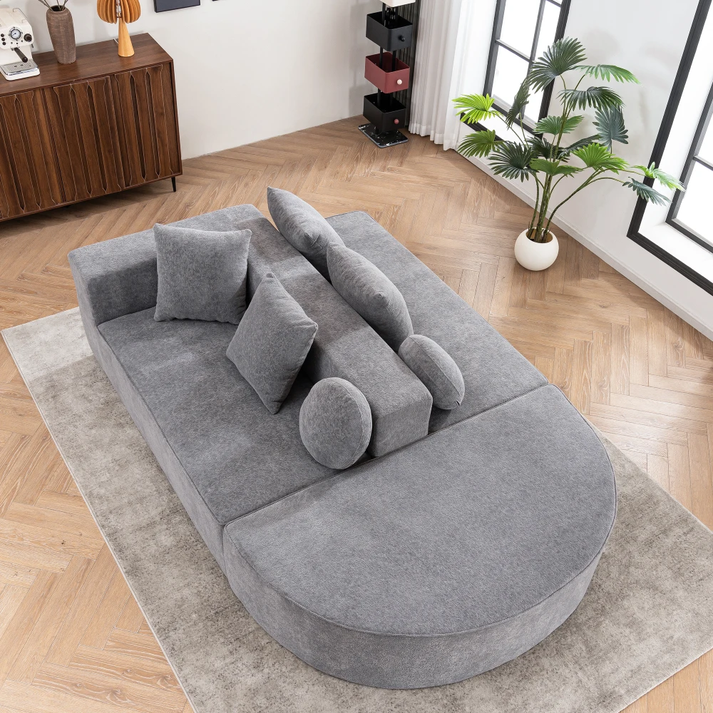 Vollständig komprimiertes Sofa ohne Knochen, mit segmentiertem Wolkensofa, modernes modulares Sofa, zufällige Montage, hautfreundlicher Chenille-Stoff – Detail 7