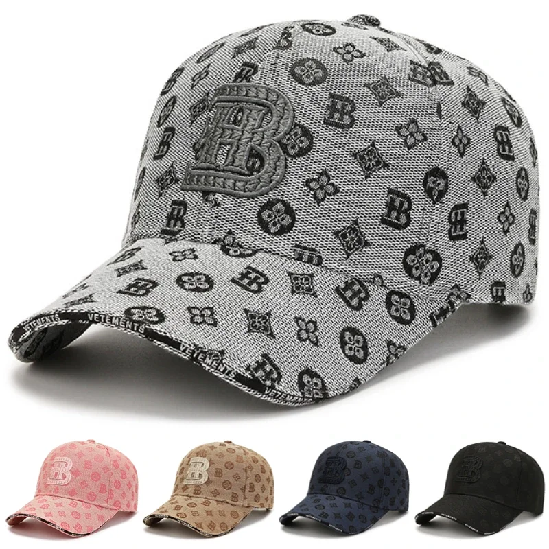 

New Fashion Cotton Embroidery for B Logo Baseball Caps Men Women Streetwear Sun Hat Outdoor Sport Running Tennis Adjustable Gift