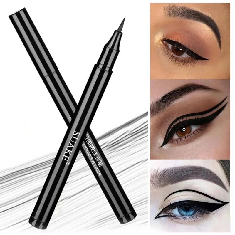 Black Liquid Eyeliner Pen Waterproof Long Lasting Quick Drying Matte