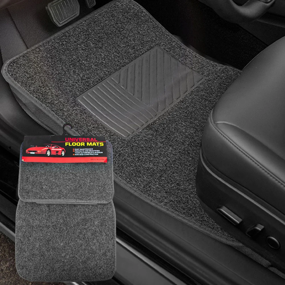 

4pcs Car Floor Mats Front Rear Set Waterproof Carpet Anti-slip Foot Mat Interior Parts Single Side Over 60cm Car Mats