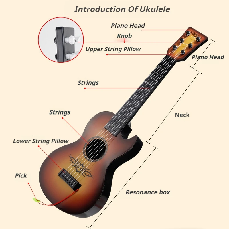 54cm Ukulele Children Guitar Toy Be Used To Play Elementary Instruments With Simulating Yukrili Music Toys Boys Girls Gifts 4