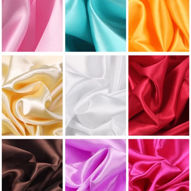 

Solid Color Satin Fabric Wedding Party Decoration Box Lining DIY Clothing Sewing Background Accessories, Sold by Meter