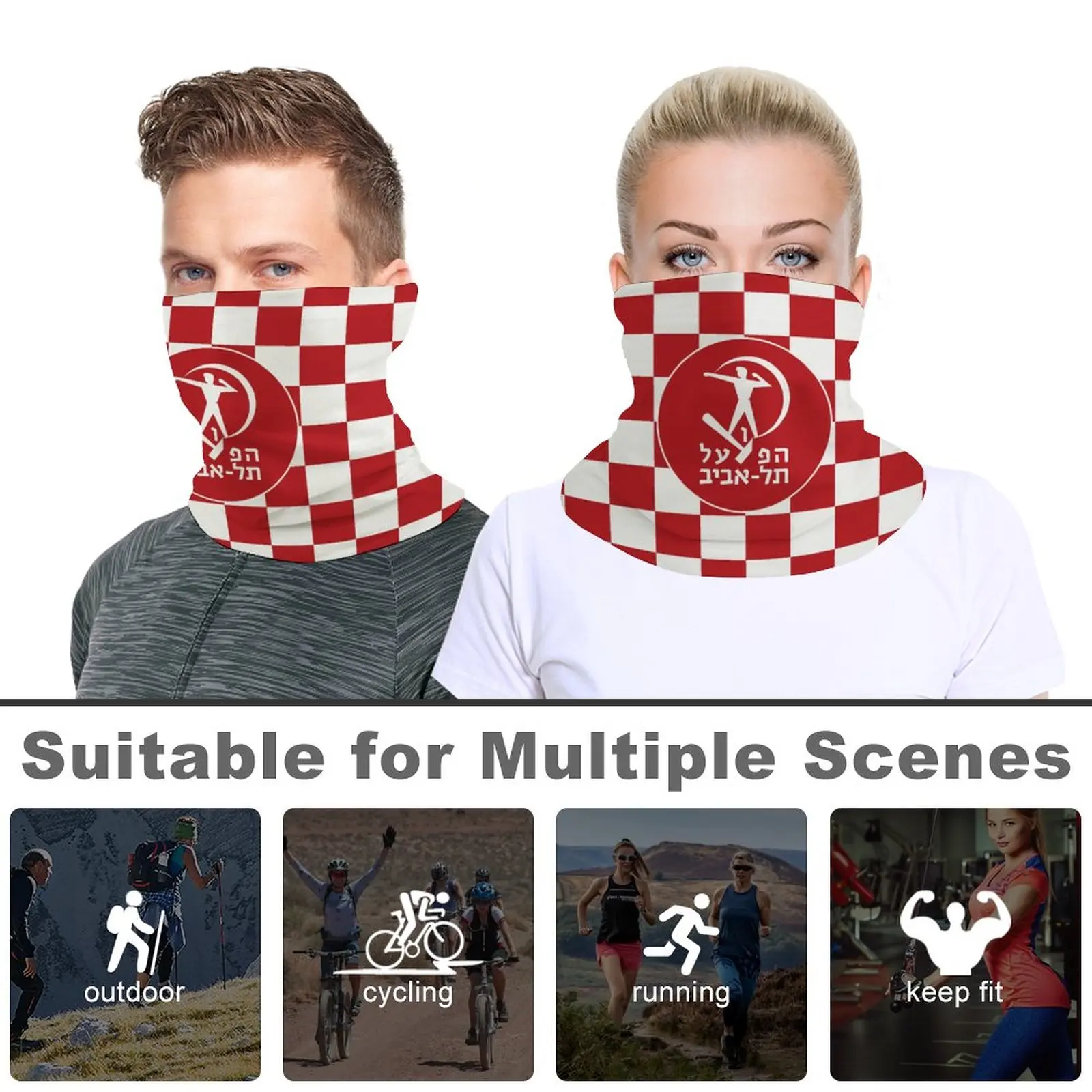 Hapoel Tel Aviv Face Mask Seamless Turban Headwear Neck Warm Outdoor Multifunctional