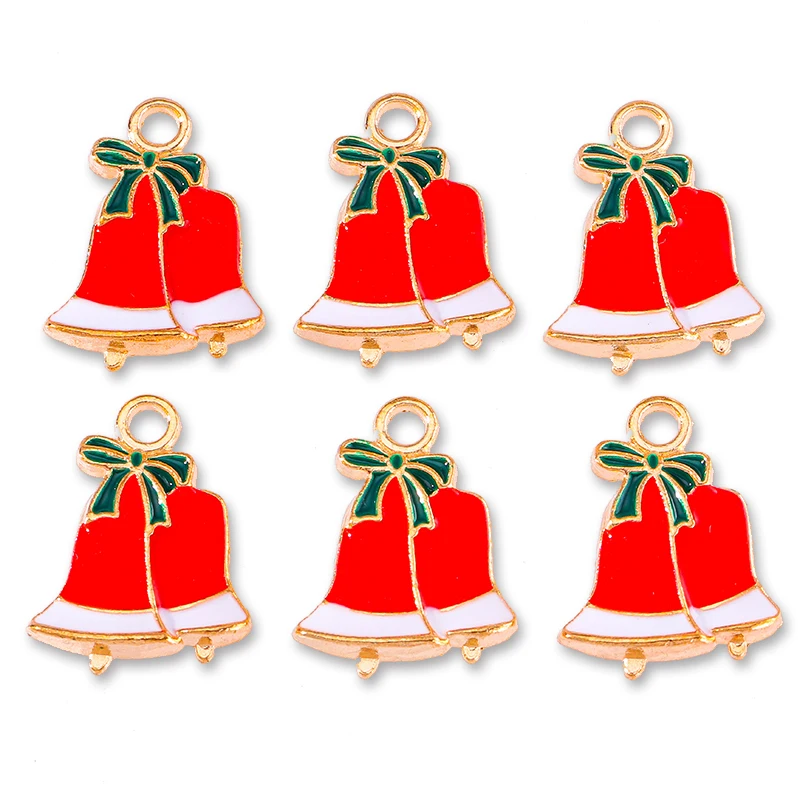 10 Stück bunte Weihnachtsmann-Weihnachtsbaum-Schneeflocke, Mini-Geschenk, Emaille-Anhänger, Charm für Schmuckherstellung, DIY-Armband, Ohrring, Ornament – Detail 10