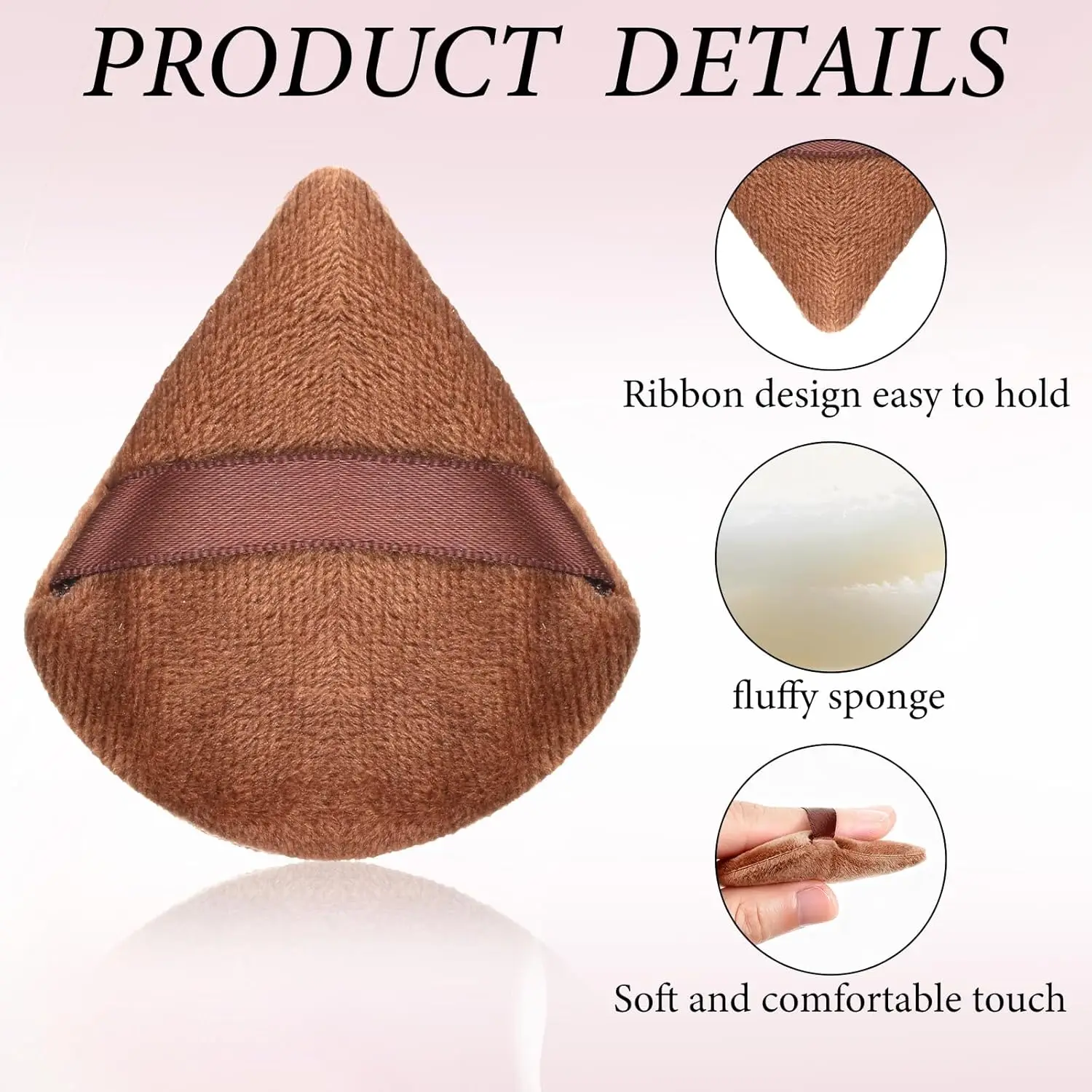 12Pcs Velour Triangle Powder Puff Set w/6 Travel Cases | Hydrophilic Latex-Free for Loose Powder  | All Skin Types Makeup Kit