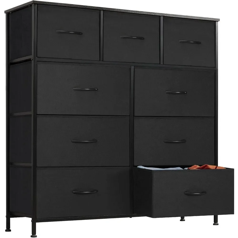 

9 Drawers Dresser Fabric Dresser for Bedroom, Chest of Drawers with Fabric Bins