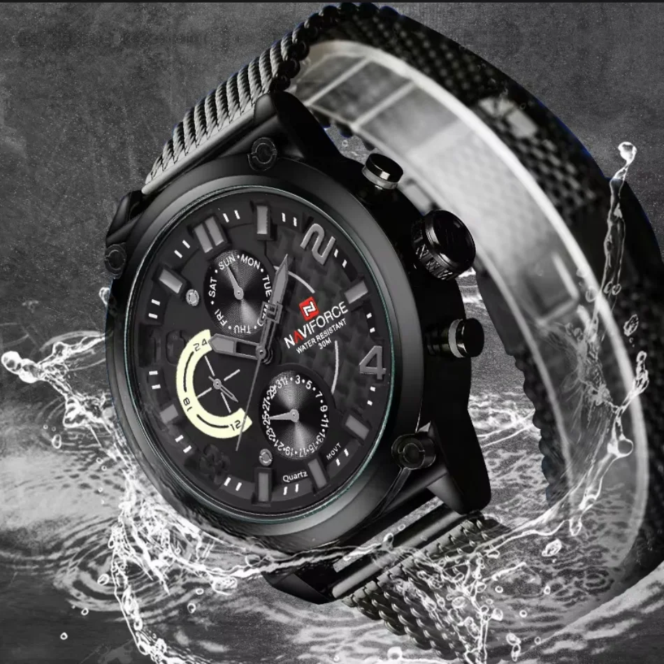 NAVIFORCE Orologio sportivo da uomo Orologio da polso al quarzo impermeabile Cronografo Orologio milare con luminoso Reloj Hombre Regalo maschile 2024  1511
