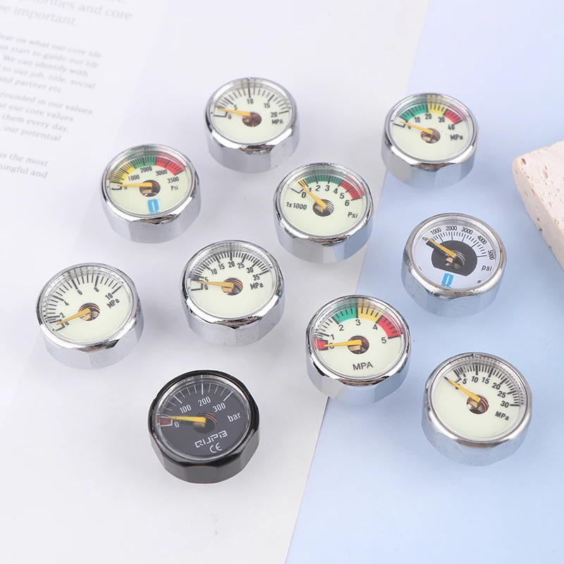 Air Mini Micro Pressure Gauge Manometer Thread M10 M8 5MPA 10MPA 20MPA 30MPA 35MPA 40MPA 300BAR 3500PSI 5000PSI 6000PSI