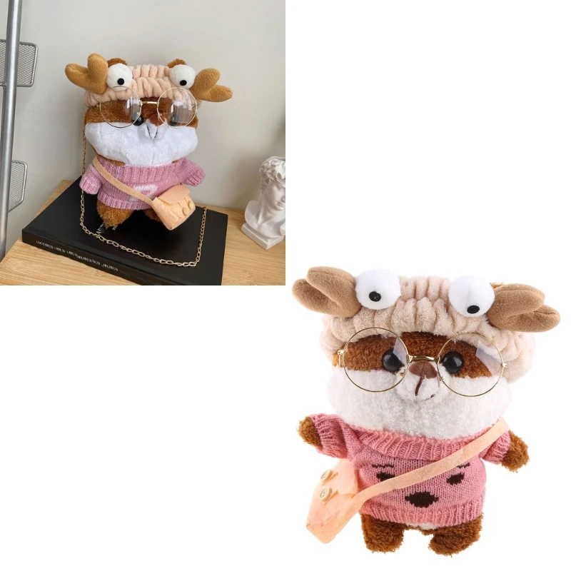 

Plush for Doll Crossbody Bags Women Cartoon Animal Bag Soft Shoulder