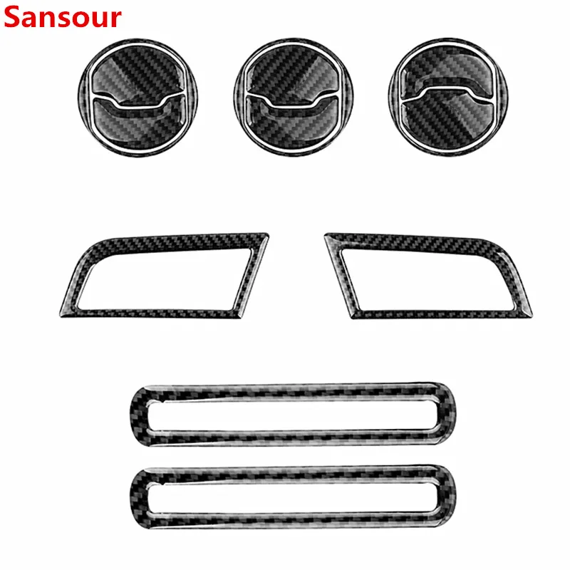 

Декоративная крышка из углеродного волокна для приборной панели с вентиляционным отверстием Декоративные наклейки для Ford Mustang 2015-2019 Стайлинг автомобиля Sansour
