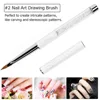 1Pc 3D Acrylic Nail Brush White Design Liquid Powder Carving Extension Building Pen Manicure Nail Tip Flower Drawing Tools 3