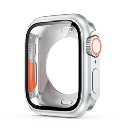 Ultimate All-in-One Apple Watch Screen Protector & Hard Bumper Case for Series 7-8-9 45mm (Silver)