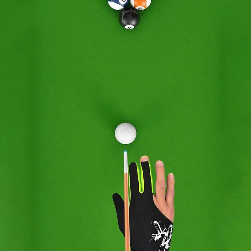 Billiard Gloves 3 Finger Exercise Gloves Slip Adjustable Breathable Silky Thin Splicing Process Pool Table