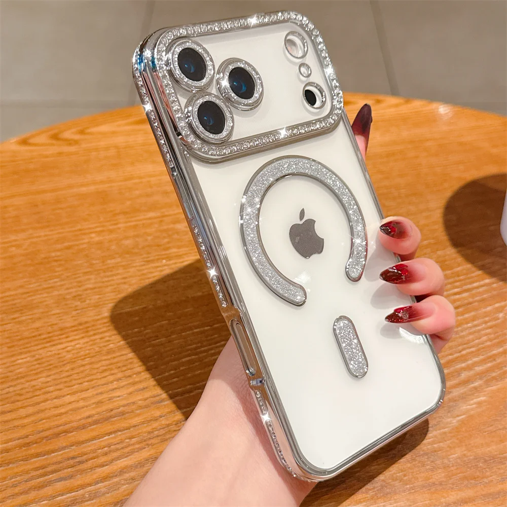 Sparkling Rhinestone Crystal Clear Bling Magnetic Case Cover